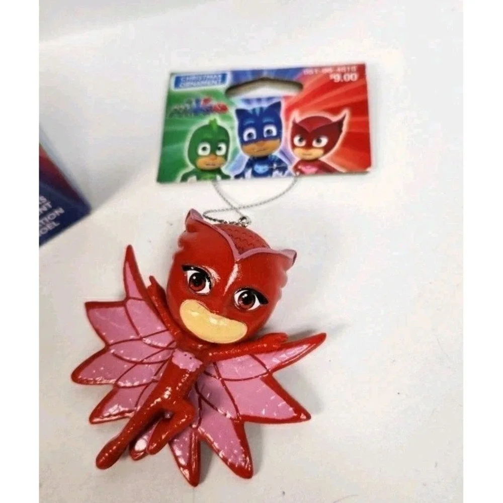 Lot of 2 Owelette PJ masks New Christmas Tree Decor Ornaments 1 loose 1 boxed
